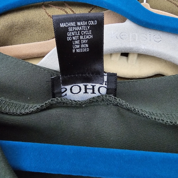 Olive Green SOHO Sleeveless Dress, 1X, with belt. - Picture 5 of 5